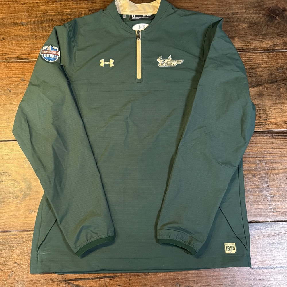 Under Armour USF Bulls Birmingham Bowl 1/4 Zip Pullover Men's Small Green